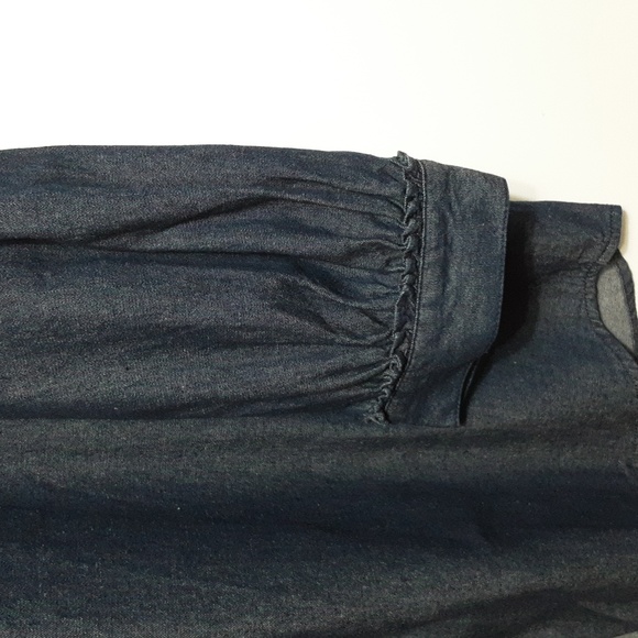 Draper James 2X Chambray Gathered Button Down Shirt - Picture 2 of 6